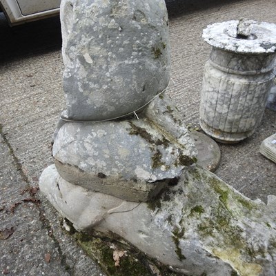 Lot 345 - A pair of 19th century carved stone sphinx