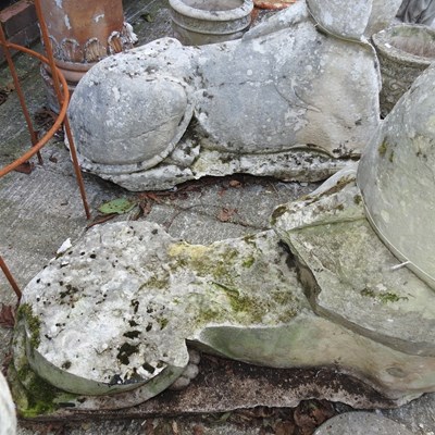 Lot 345 - A pair of 19th century carved stone sphinx