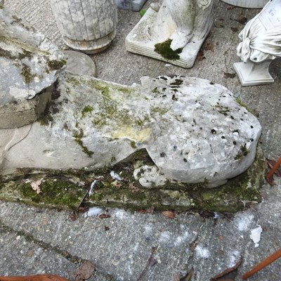 Lot 345 - A pair of 19th century carved stone sphinx