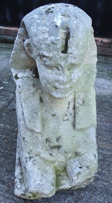 Lot 345 - A pair of 19th century carved stone sphinx