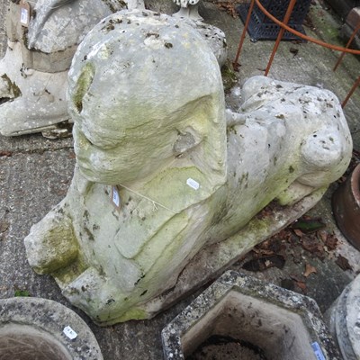 Lot 345 - A pair of 19th century carved stone sphinx