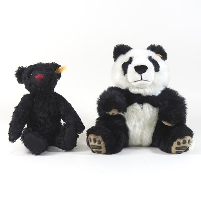 Lot 156 - A black Steiff teddy bear, 30cm high
