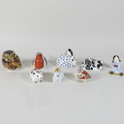 Lot 141 - A collection of eight Royal Crown Derby paperweights