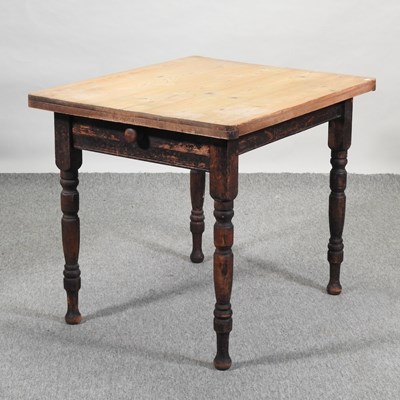 Lot 44 - A Victorian scrubbed pine kitchen table