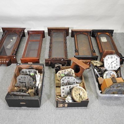 Lot 102 - A collection of clock cases and parts