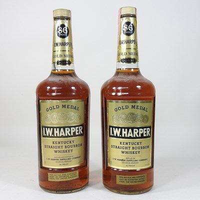 Lot 50 - Two bottles of I. W. Harper bourbon whiskey