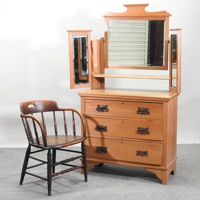 Lot 40 - An Edwardian satin walnut dressing chest