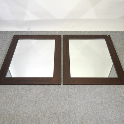 Lot 284 - A pair of modern wooden framed wall mirrors