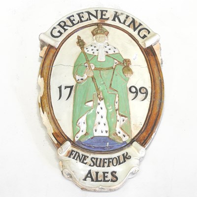 Lot 258 - An early 20th century Doulton Lambeth stoneware Greene King wall plaque