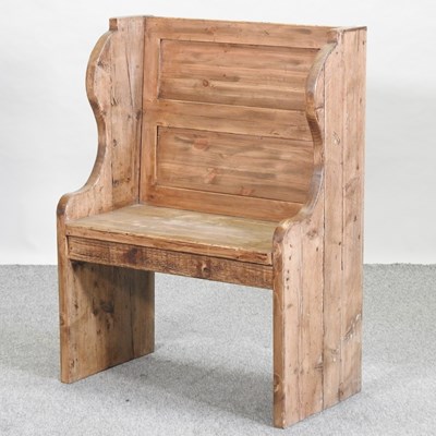 Lot 60 - A rustic pine pew