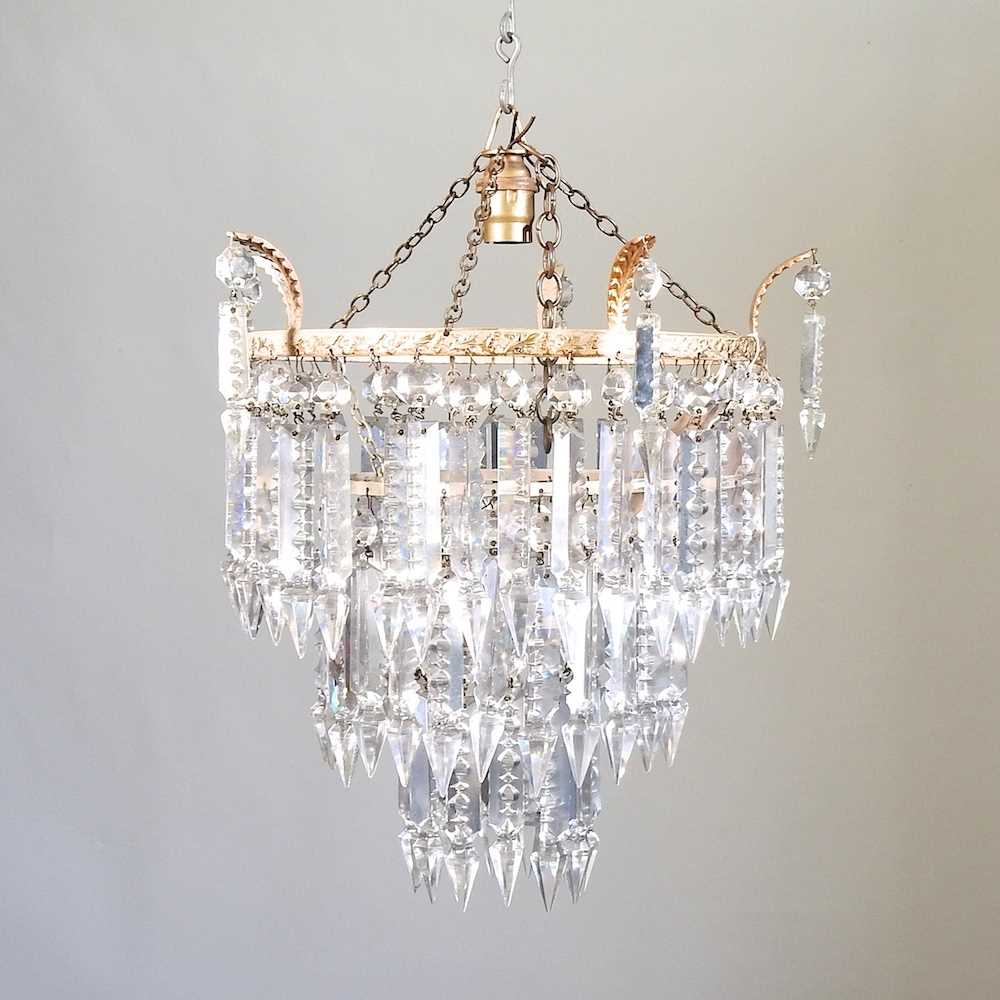 Lot 219 - An early 20th century cut glass ceiling light