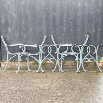 Lot 16 - Two pairs of metal garden bench ends