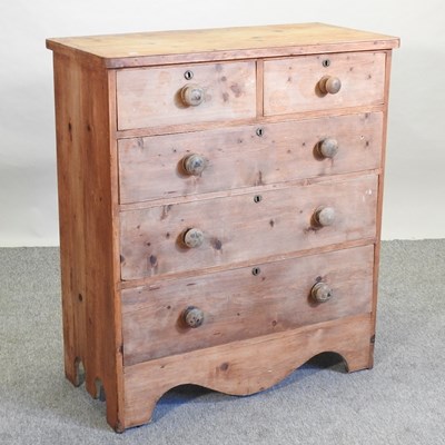 Lot 105 - A Victorian stripped pine chest