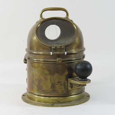 Lot 140 - An early 20th century brass ship's binnacle