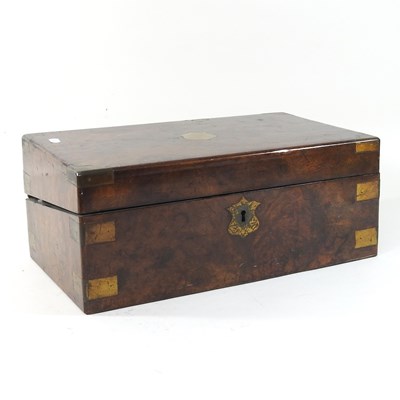 Lot 294 - A Victorian burr walnut writing slope