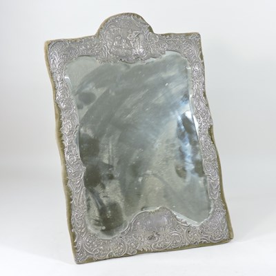Lot 121 - A Victorian silver easel mirror