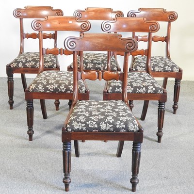 Lot 611 - A set of six William IV mahogany dining chairs