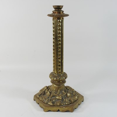 Lot 264 - A large and ornate 19th century brass lamp base