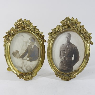 Lot 292 - A pair of small early 20th century cast picture frames