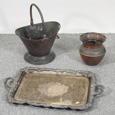 Lot 278 - A 19th century silver plated tray