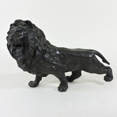 Lot 131 - A Japanese bronze lion