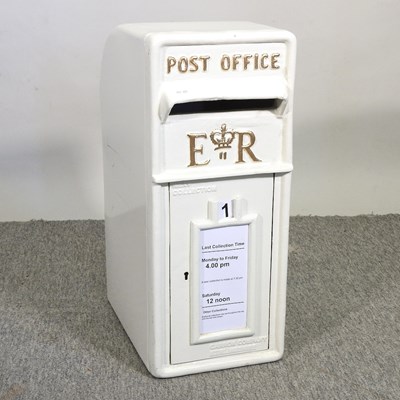 Lot 334 - A cream painted metal post box