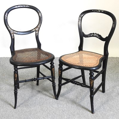 Lot 510 - A Victorian ebonised and inlaid chair
