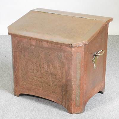 Lot 360 - A brass coal box