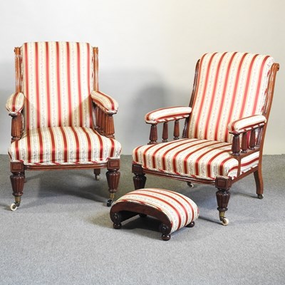 Lot 688 - A pair of William IV armchairs