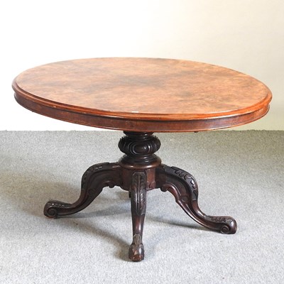 Lot 627 - A Victorian burr walnut breakfast table