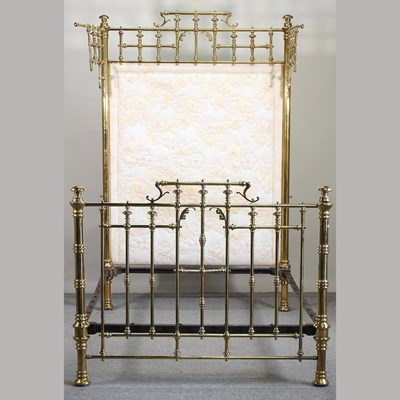 Lot 459 - A Victorian brass double bedstead
