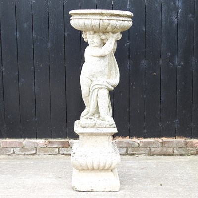 Lot 301 - A cast stone bird bath