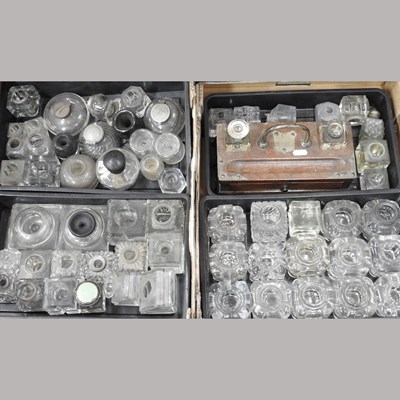 Lot 197 - A collection of glass inkwells