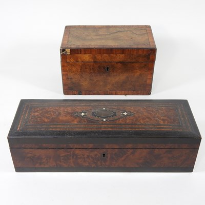 Lot 8 - A Victorian amboyna glove box