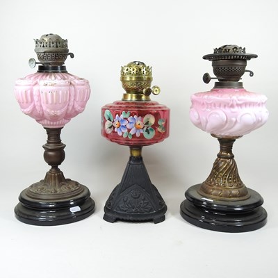 Lot 187 - Three oil lamps