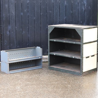 Lot 356 - An industrial metal shelf unit