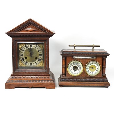 Lot 178 - An Edwardian clock barometer