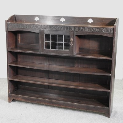 Lot 275 - An early 20th century Arts and Crafts dwarf oak bookcase
