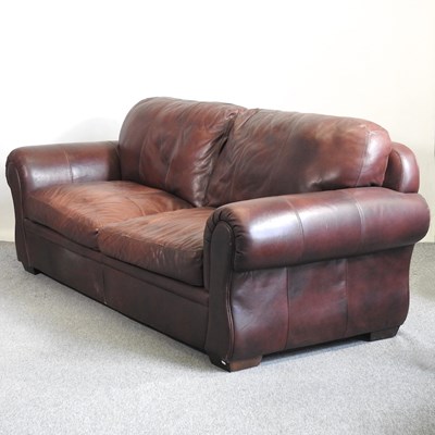 Lot 530 - A leather sofa