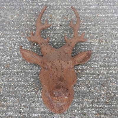 Lot 346 - A cast iron stag head