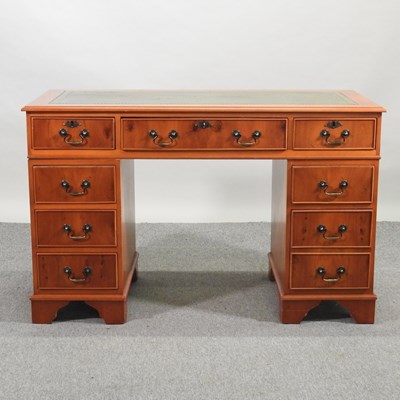 Lot 493 - A yew wood desk