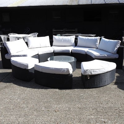Lot 300 - DAY TWO - A rattan garden sofa