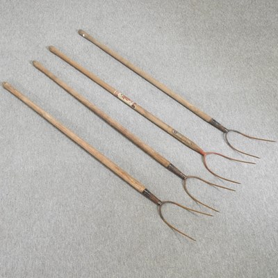 Lot 361 - Four vintage pitch forks