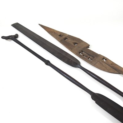Lot 24 - A pair of wooden paddles