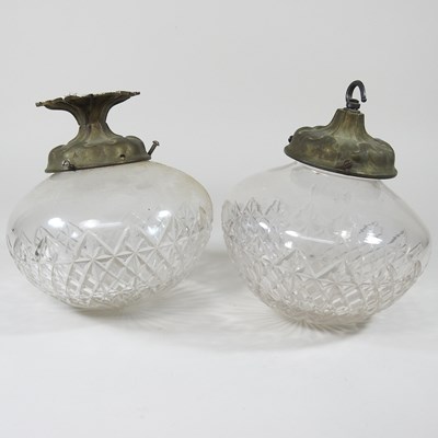 Lot 122 - A pair of cut glass ceiling lights