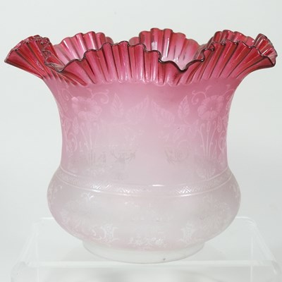 Lot 56 - An oil lamp shade